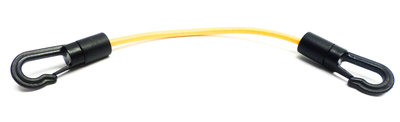 Spanrubbers 4mm geel met 2 kunststof haken